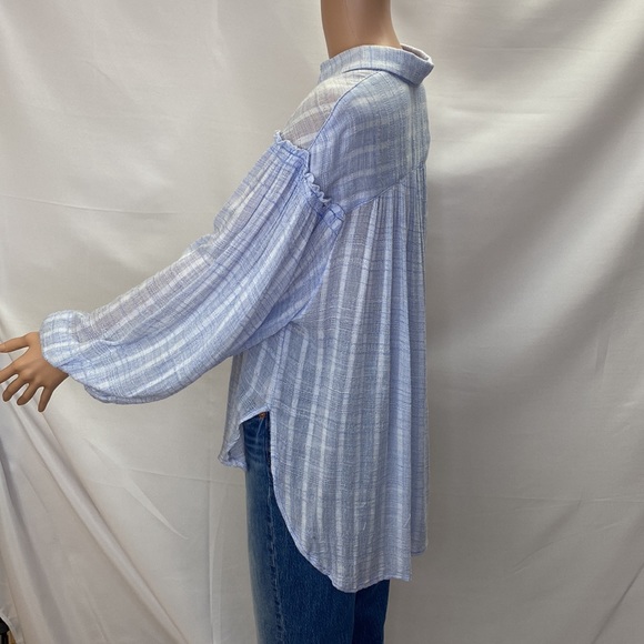 Free People Slouchy Sleeved Cotten Blend Button Down Oversized Shirt SZ S/P - Picture 7 of 16